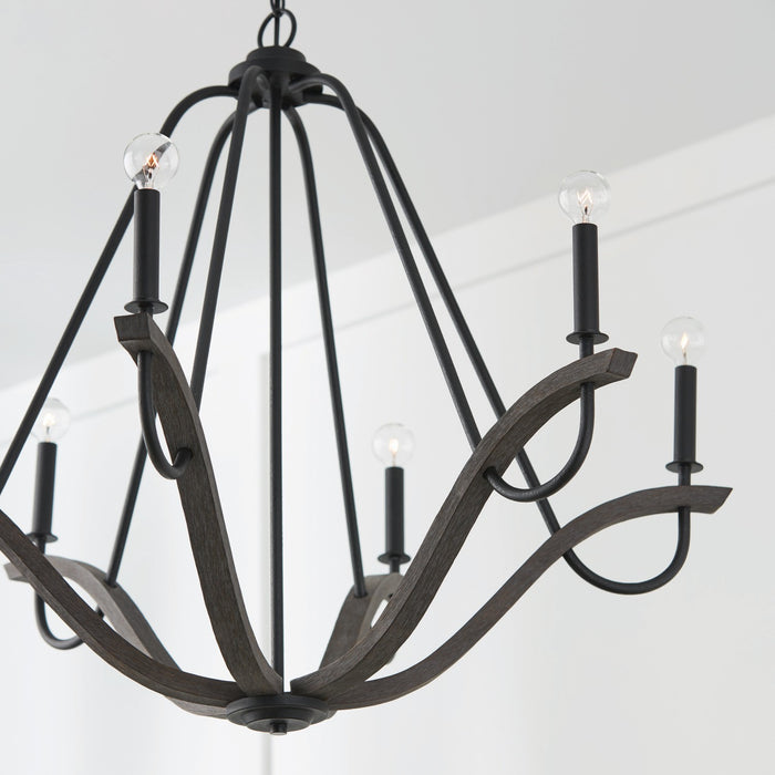 Capital Lighting - 447661CK - Six Light Chandelier - Clive - Carbon Grey and Black Iron