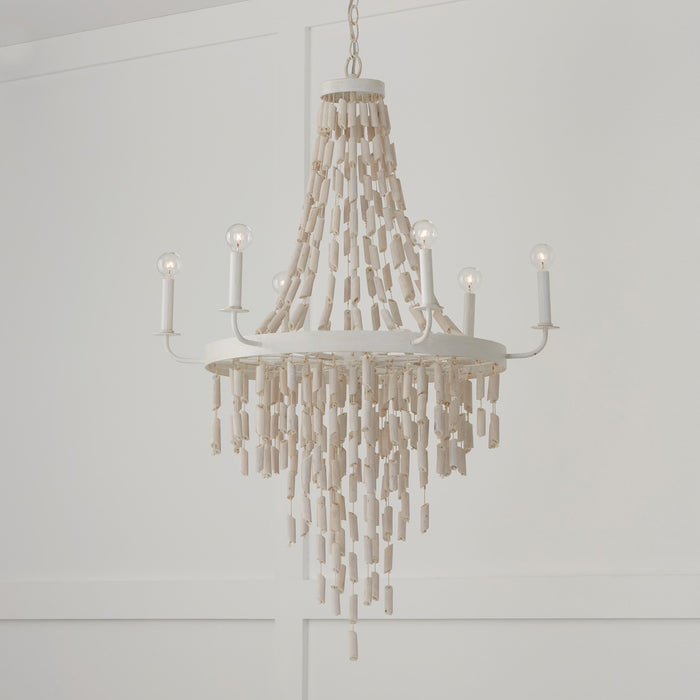 Capital Lighting - 447761OW - Six Light Chandelier - Carissa - Organic White