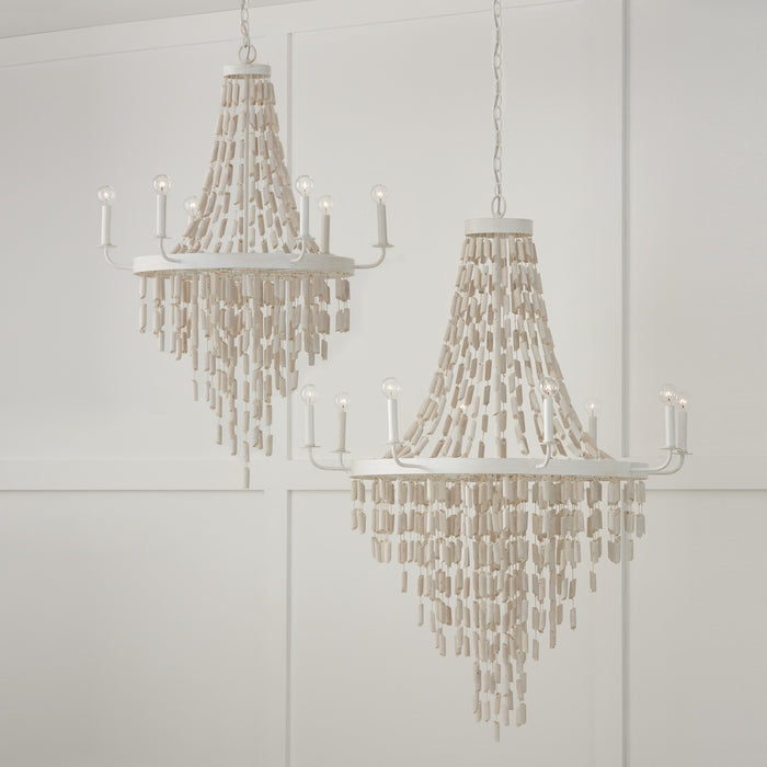 Capital Lighting - 447761OW - Six Light Chandelier - Carissa - Organic White