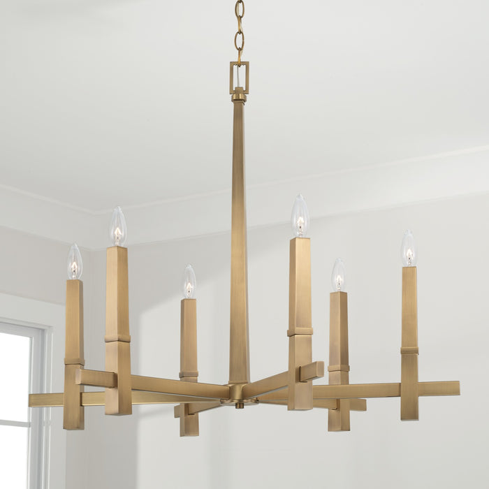 Capital Lighting - 449661AD - Six Light Chandelier - Blake - Aged Brass