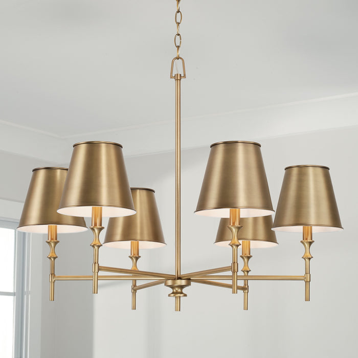 Capital Lighting - 449761AD-707 - Six Light Chandelier - Whitney - Aged Brass