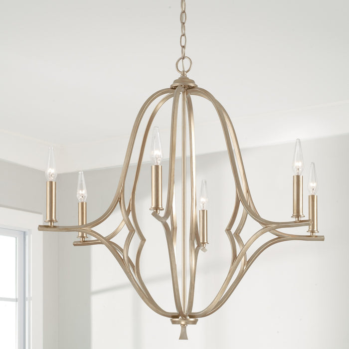 Capital Lighting - 450061BS - Six Light Chandelier - Claire - Brushed Champagne