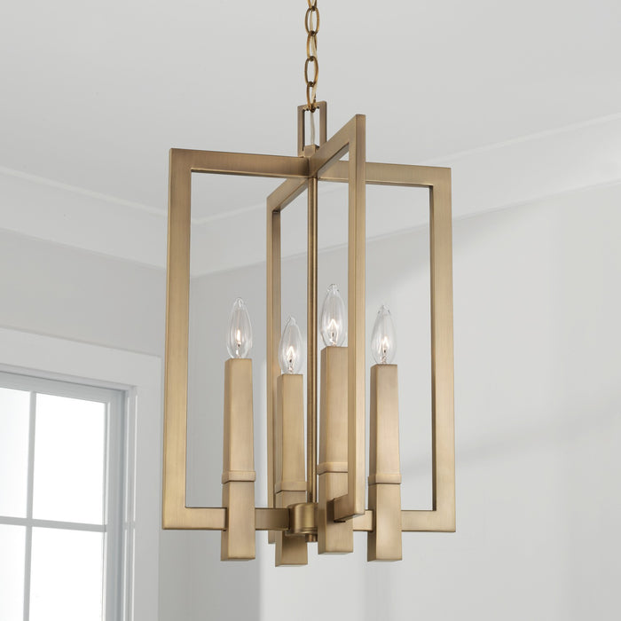 Capital Lighting - 549641AD - Four Light Foyer Pendant - Blake - Aged Brass