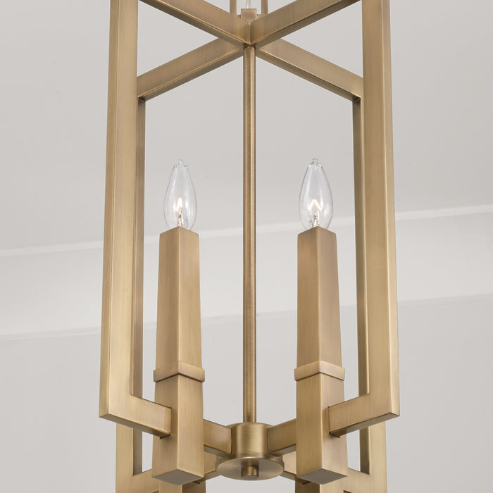 Capital Lighting - 549641AD - Four Light Foyer Pendant - Blake - Aged Brass