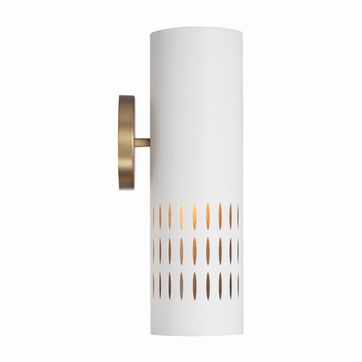 Capital Lighting - 650211AW - One Light Wall Sconce - Dash - Aged Brass and White