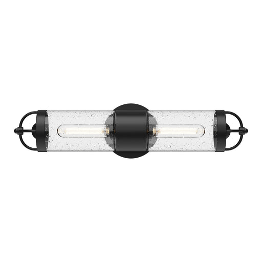 Alora - EW461102BKCB - Two Light Outdoor Wall Lantern - Lancaster - Clear Bubble Glass/Textured Black