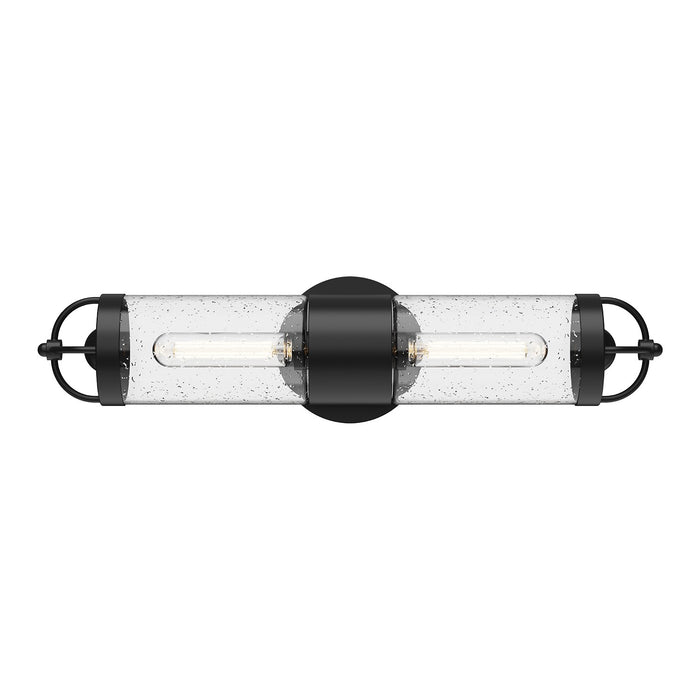 Alora - EW461102BKCB - Two Light Outdoor Wall Lantern - Lancaster - Clear Bubble Glass/Textured Black