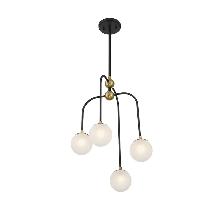 Savoy House - 1-6697-4-143 - Four Light Chandelier - Couplet - Matte Black with Warm Brass