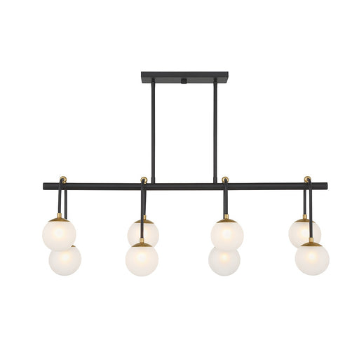 Savoy House - 1-6699-8-143 - Eight Light Linear Chandelier - Couplet - Matte Black with Warm Brass