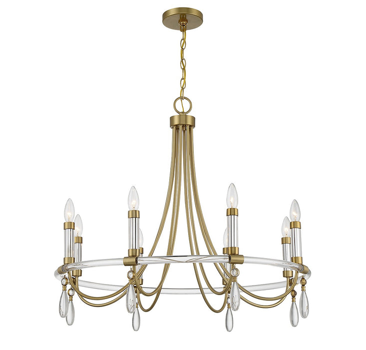 Savoy House - 1-7718-8-195 - Eight Light Chandelier - Mayfair - Warm Brass and Chrome