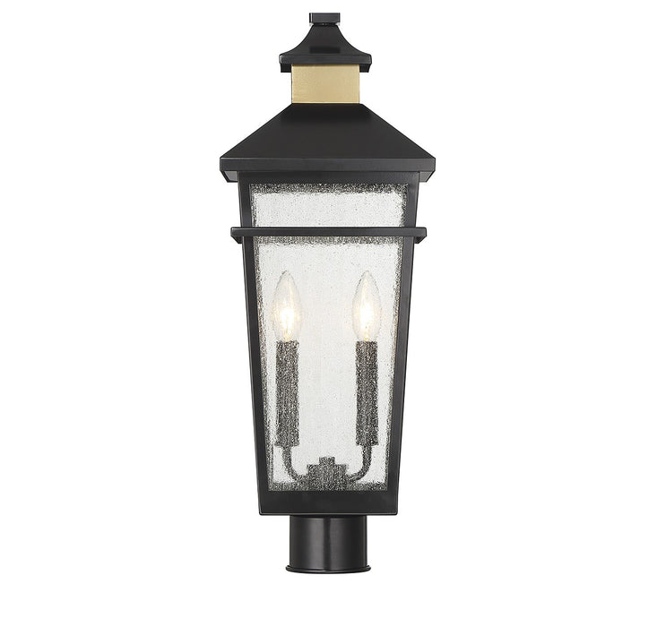 Savoy House - 5-718-143 - Two Light Outdoor Post Lantern - Kingsley - Matte Black with Warm Brass