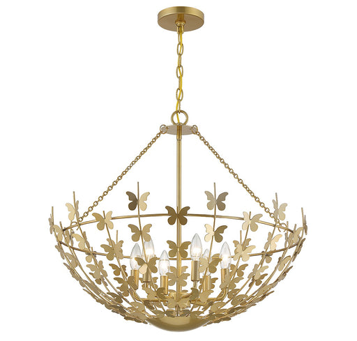 Savoy House - 7-4199-6-171 - Six Light Pendant - Birch - Burnished Brass