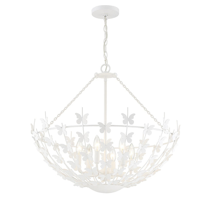 Savoy House - 7-4199-6-83 - Six Light Pendant - Birch - Bisque White