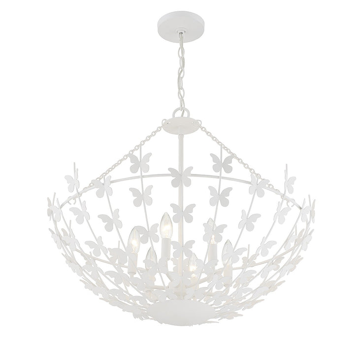 Savoy House - 7-4199-6-83 - Six Light Pendant - Birch - Bisque White