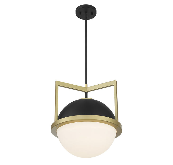 Savoy House - 7-4600-1-143 - One Light Pendant - Carlysle - Matte Black with Warm Brass