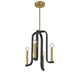 Savoy House - 7-5532-4-143 - Four Light Pendant - Archway - Matte Black with Warm Brass