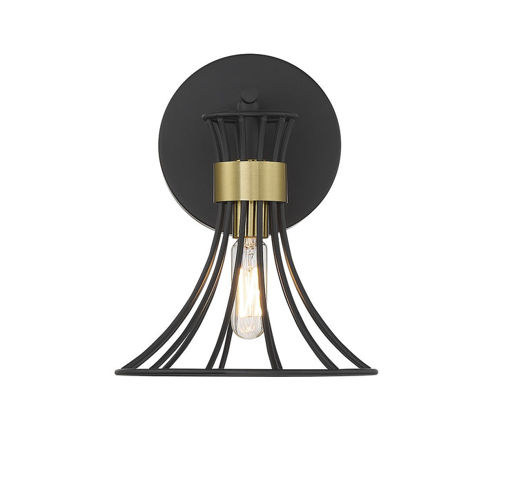 Savoy House - 9-6080-1-143 - One Light Wall Sconce - Breur - Matte Black with Warm Brass