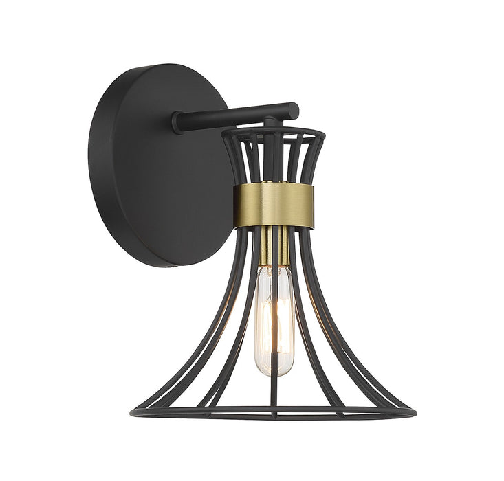 Savoy House - 9-6080-1-143 - One Light Wall Sconce - Breur - Matte Black with Warm Brass