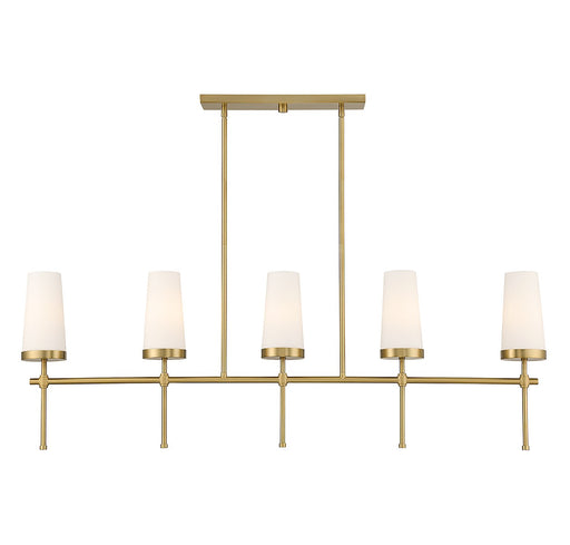 Savoy House - 1-2803-5-322 - Five Light Linear Chandelier - Haynes - Warm Brass