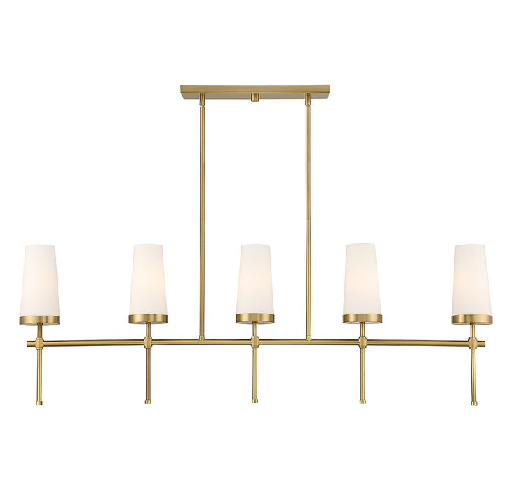 Savoy House - 1-2803-5-322 - Five Light Linear Chandelier - Haynes - Warm Brass