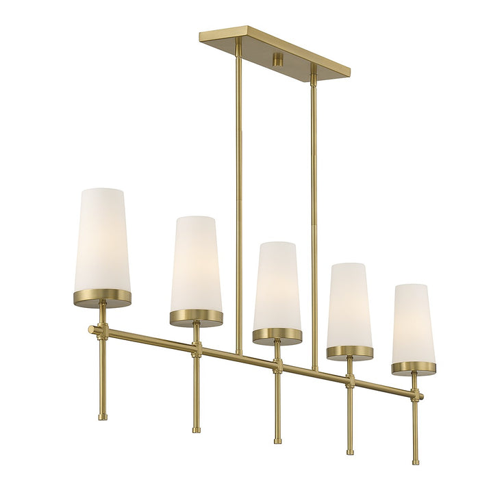 Savoy House - 1-2803-5-322 - Five Light Linear Chandelier - Haynes - Warm Brass