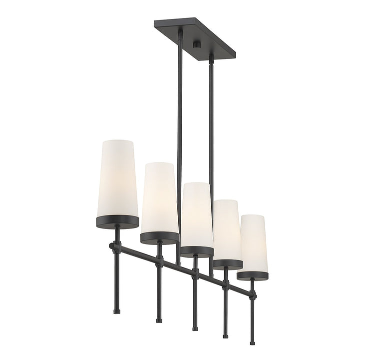 Savoy House - 1-2803-5-89 - Five Light Linear Chandelier - Haynes - Matte Black