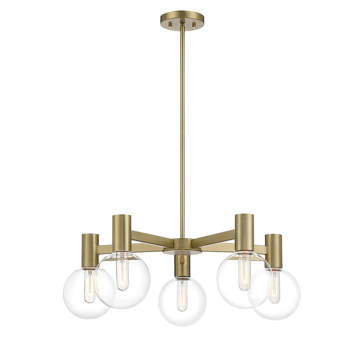 Savoy House - 1-3073-5-322 - Five Light Chandelier - Wright - Warm Brass