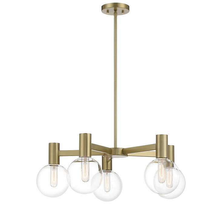 Savoy House - 1-3073-5-322 - Five Light Chandelier - Wright - Warm Brass