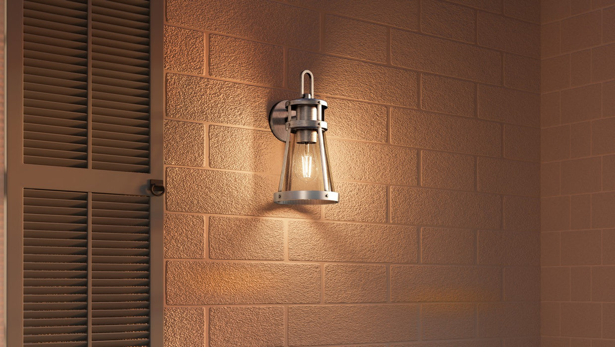 Quoizel - BAB8406ABA - One Light Outdoor Wall Mount - Barber - Antique Brushed Aluminum