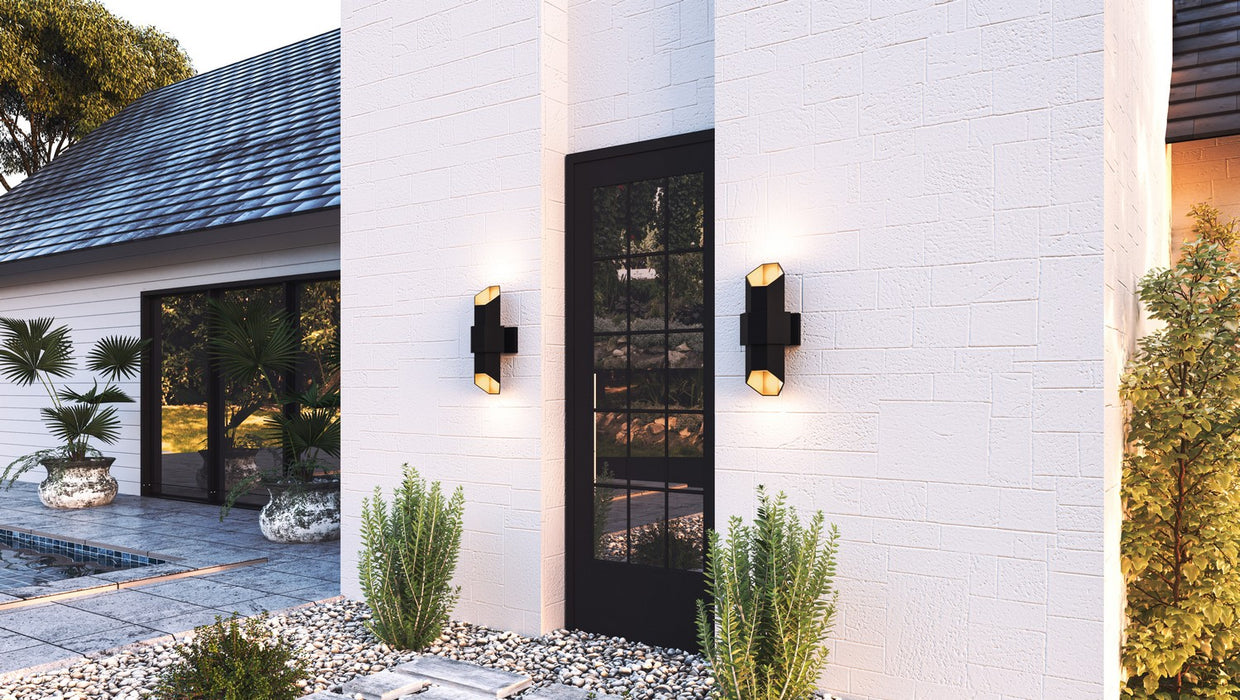 Quoizel - CHS8307MBKG - LED Outdoor Wall Mount - Chasm - Matte Black Gold