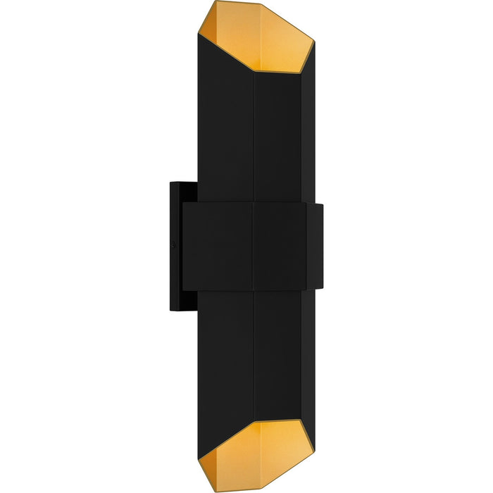 Quoizel - CHS8407MBKG - LED Outdoor Wall Mount - Chasm - Matte Black Gold