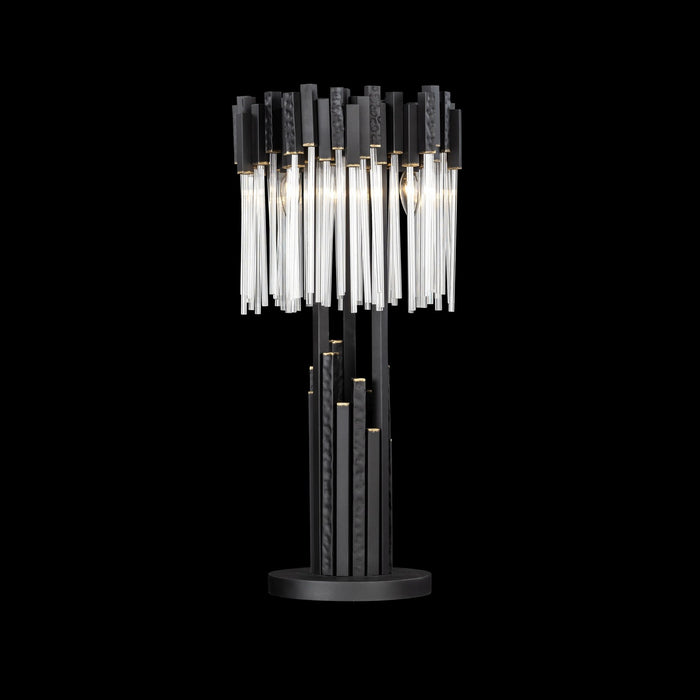 Varaluz - 309T03MBFG - Three Light Table Lamp - Matrix - Matte Black/French Gold