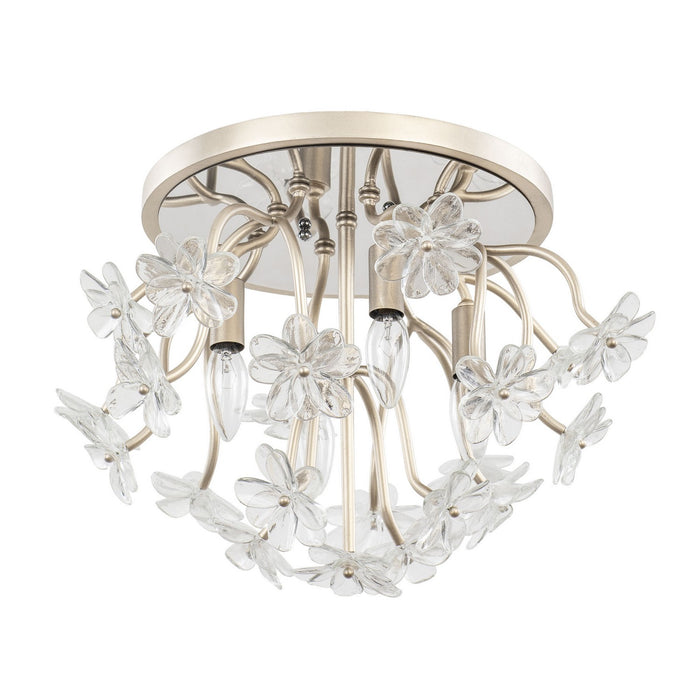 Varaluz - 378S04GDAR - Four Light Semi-Flush Mount - Wildflower - Gold Dust/Artifact