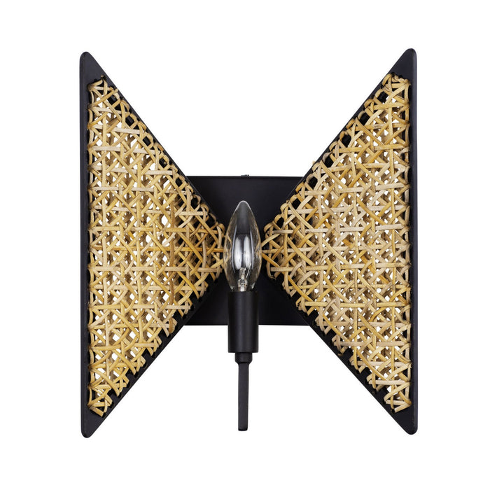 Varaluz - 379W01MBS - One Light Wall Sconce - Machina - Matte Black/Sulihiya