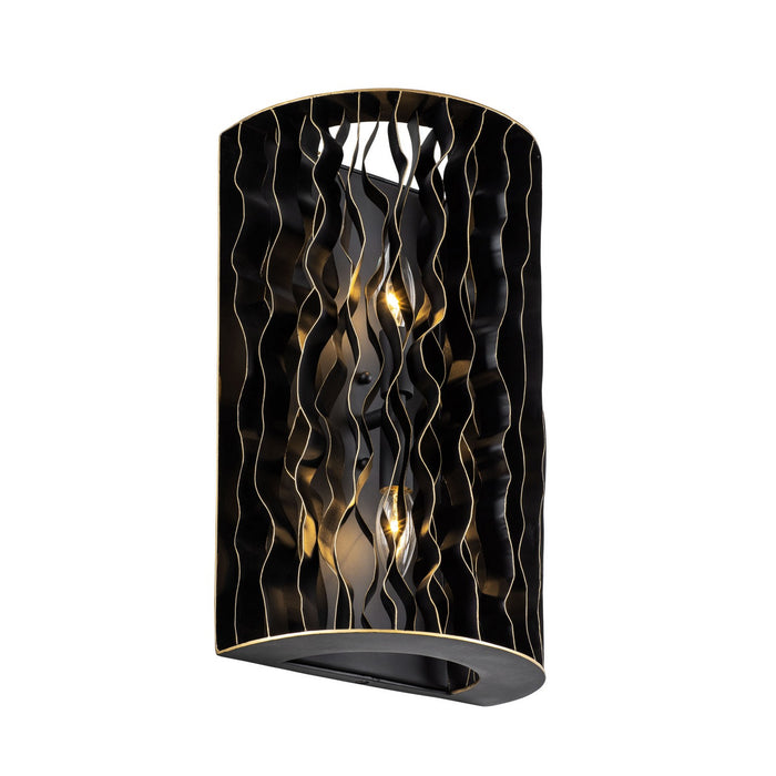 Varaluz - 380W02MBFG - Two Light Wall Sconce - Estela - Matte Black/French Gold