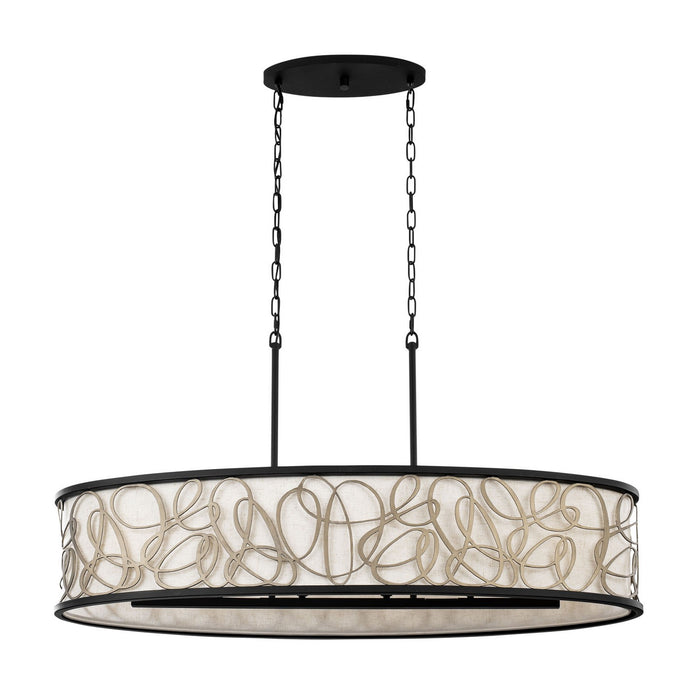 Varaluz - 381N06MBAR - Six Light Linear Pendant - Scribble - Matte Black/Artifact