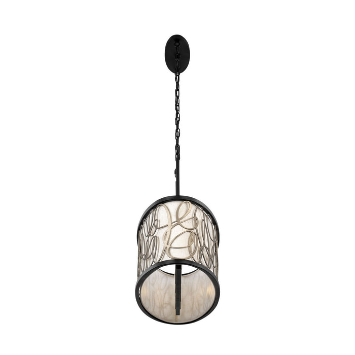 Varaluz - 381N06MBAR - Six Light Linear Pendant - Scribble - Matte Black/Artifact