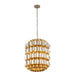 Varaluz - 382F06AGGD - Six Light Foyer Pendant - Swoon - Antique Gold/Gold Dust