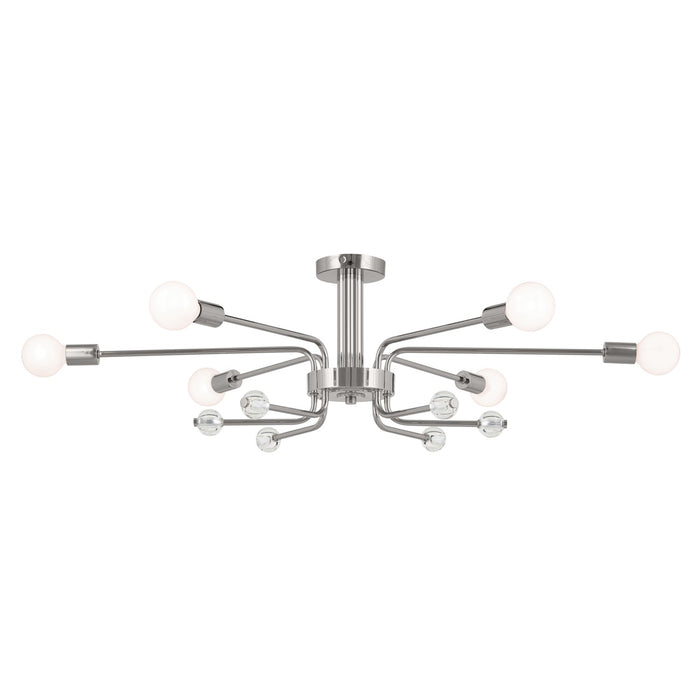 Kichler - 52602PN - Six Light Semi Flush Mount - Ocala - Polished Nickel