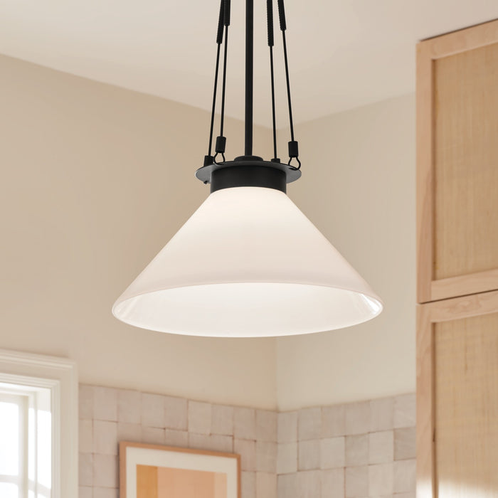 Kichler - 52581BK - One Light Pendant - Albers - Black