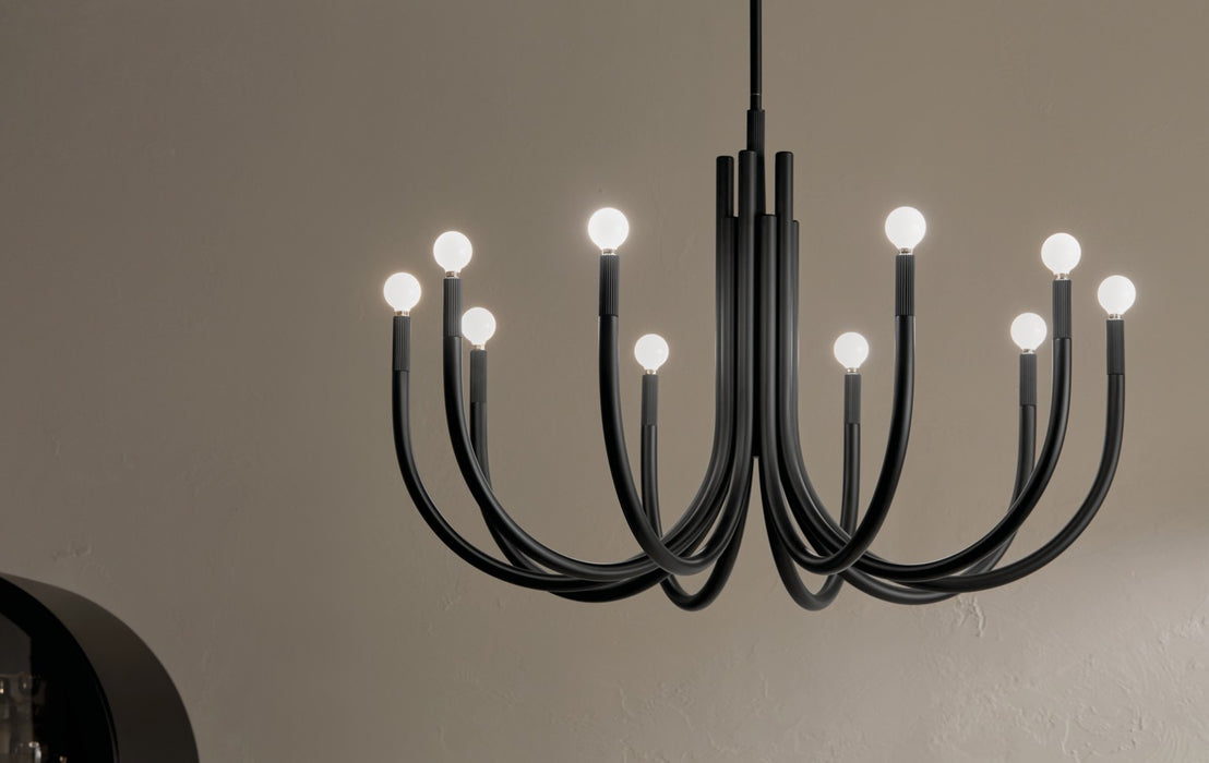 Kichler - 52551BK - Ten Light Chandelier - Odensa - Black