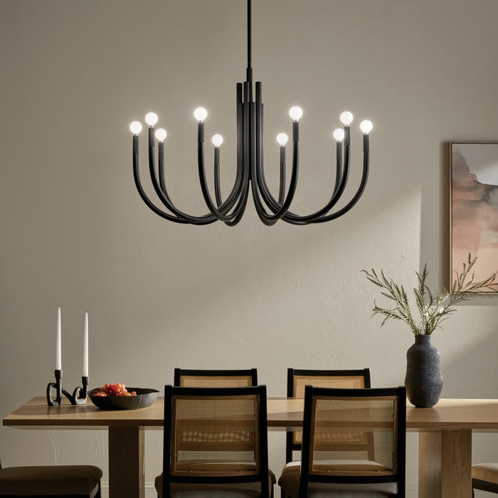 Kichler - 52551BK - Ten Light Chandelier - Odensa - Black