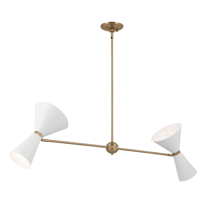 Kichler - 52569CPZWH - Four Light Linear Chandelier - Phix - Champagne Bronze