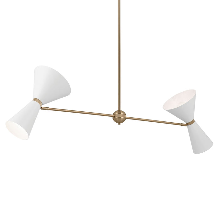 Kichler - 52569CPZWH - Four Light Linear Chandelier - Phix - Champagne Bronze