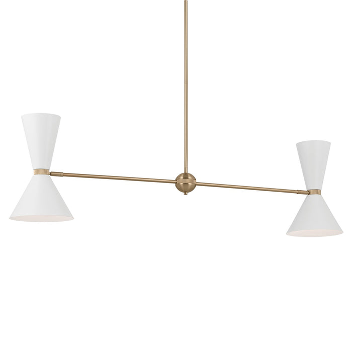 Kichler - 52569CPZWH - Four Light Linear Chandelier - Phix - Champagne Bronze