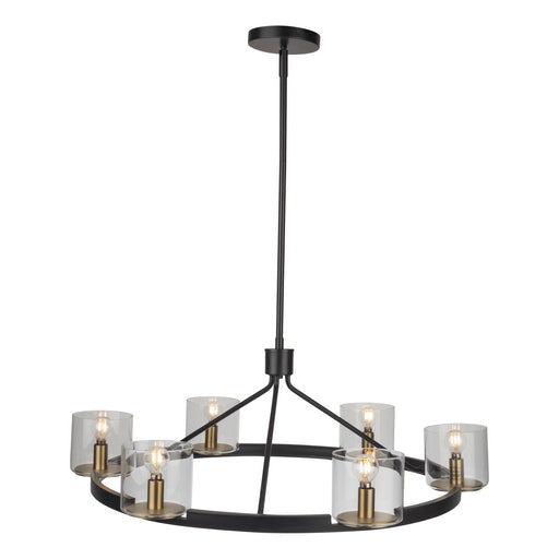 Artcraft - AC11826BB - Six Light Chandelier - Salinas - Black and Brass