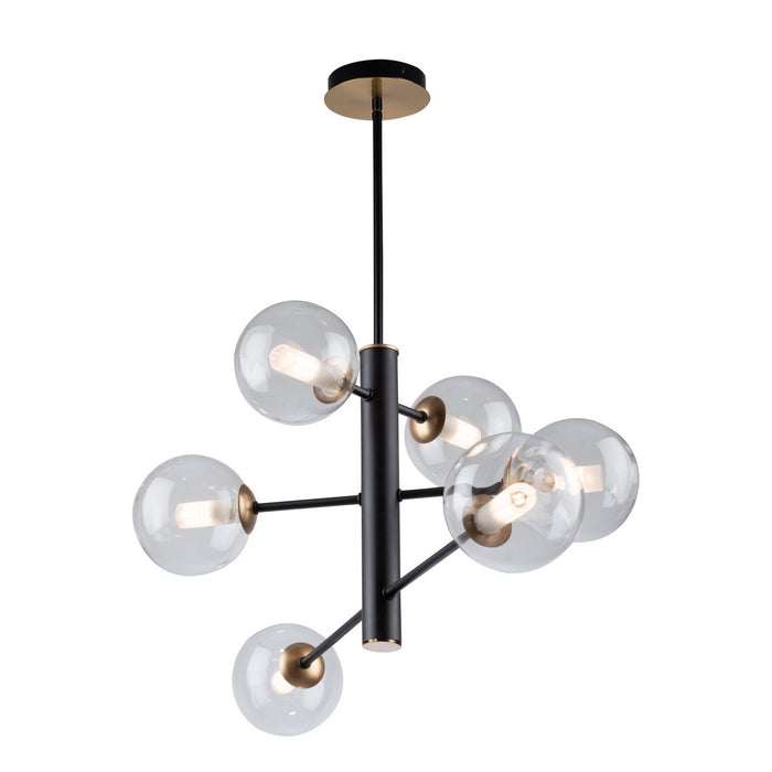 Artcraft - AC11765VB - Six Light Chandelier - Aurelia - Matte Black & Brass