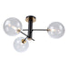 Artcraft - AC11763VB - Three Light Semi-Flush Mount - Aurelia - Matte Black & Brass