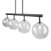 Artcraft - AC11764VB - Four Light Island Pendant - Aurelia - Matte Black & Brass