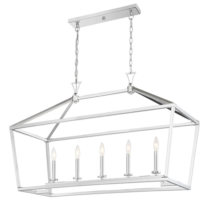 Savoy House - 1-424-5-109 - Five Light Linear Chandelier - Townsend - Polished Nickel